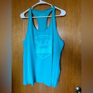 Firestone Walker Brewing Company women’s tank. Light Blue/Teal color.